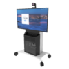 Avteq RPS-1000S Mobile Cart for single displays with a single display and PTZ camera. Front angled view