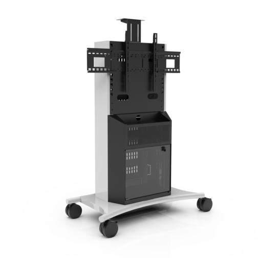 Avteq RPS-1000S Mobile Cart for single displays without a display. Front angled view