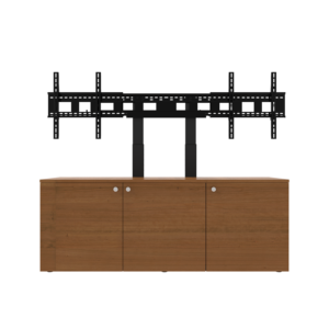3-Bay Credenza with extended uprights and UM-2 Mount front view