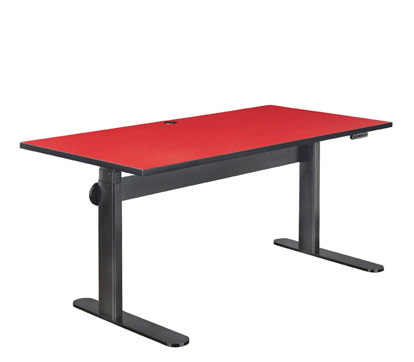 Float Desk_Red top black frame