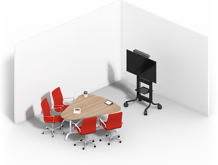 Huddle room with cart