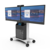 Avteq RPS-1000L Mobile Cart with dual displays and Poly camera, Front Angled View