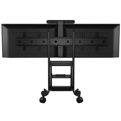 Avteq RPS-500 Mobile Cart with Logitech Rally Bar Mount and Logitech Rally Bar Camera, Back View