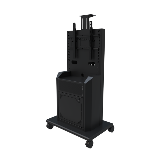 Avteq RPS-800S Mobile Cart for single displays without a display. Front Angled View