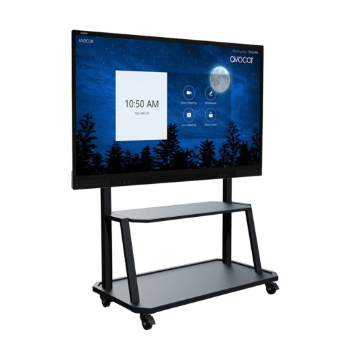 Avteq EDC-100 Classroom Mobile Cart with a single Avocor display, Front angled view