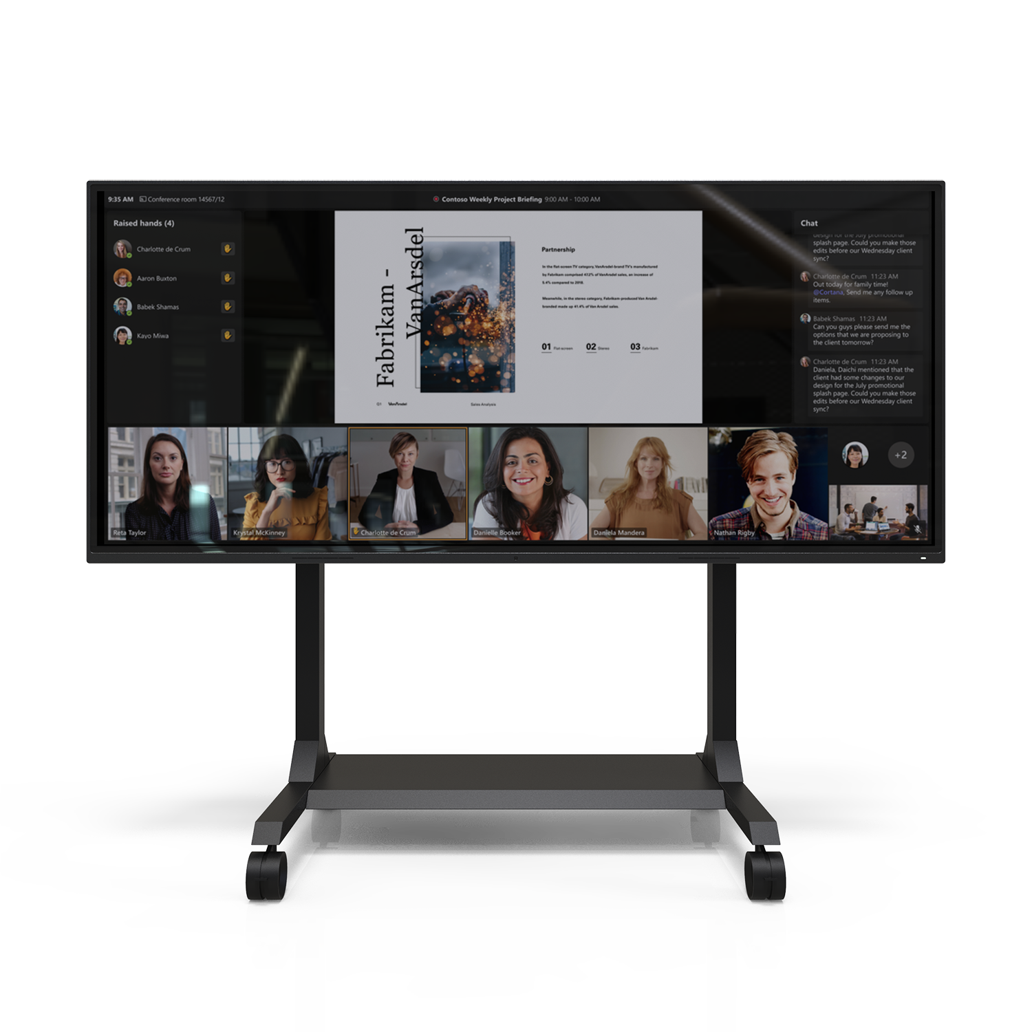 Max Cart for Large Format Displays with a 21:9 Display, Front View