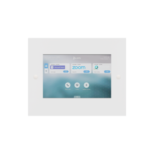 TC10-WMP In-Wall Mount Faceplate with the Poly TC10 Touch Controller, Front View